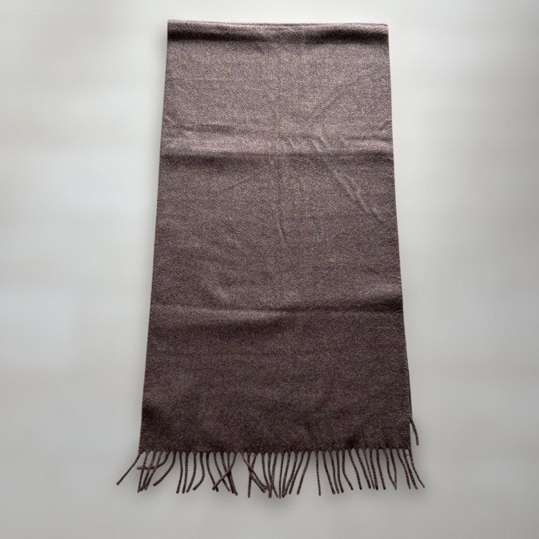 ETRO 大判　カシミアマフラー ブラウン系 フリンジ付き　170x46