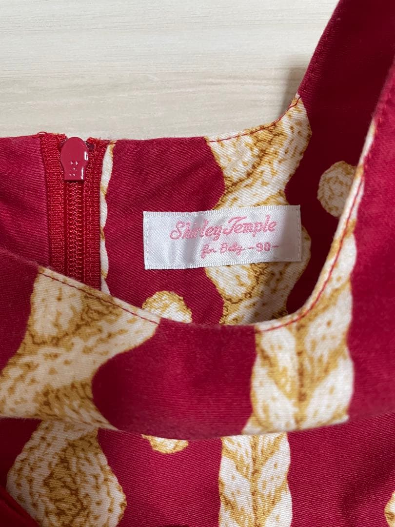 シャーリーテンプル クマ　赤 ワンピース 90cm