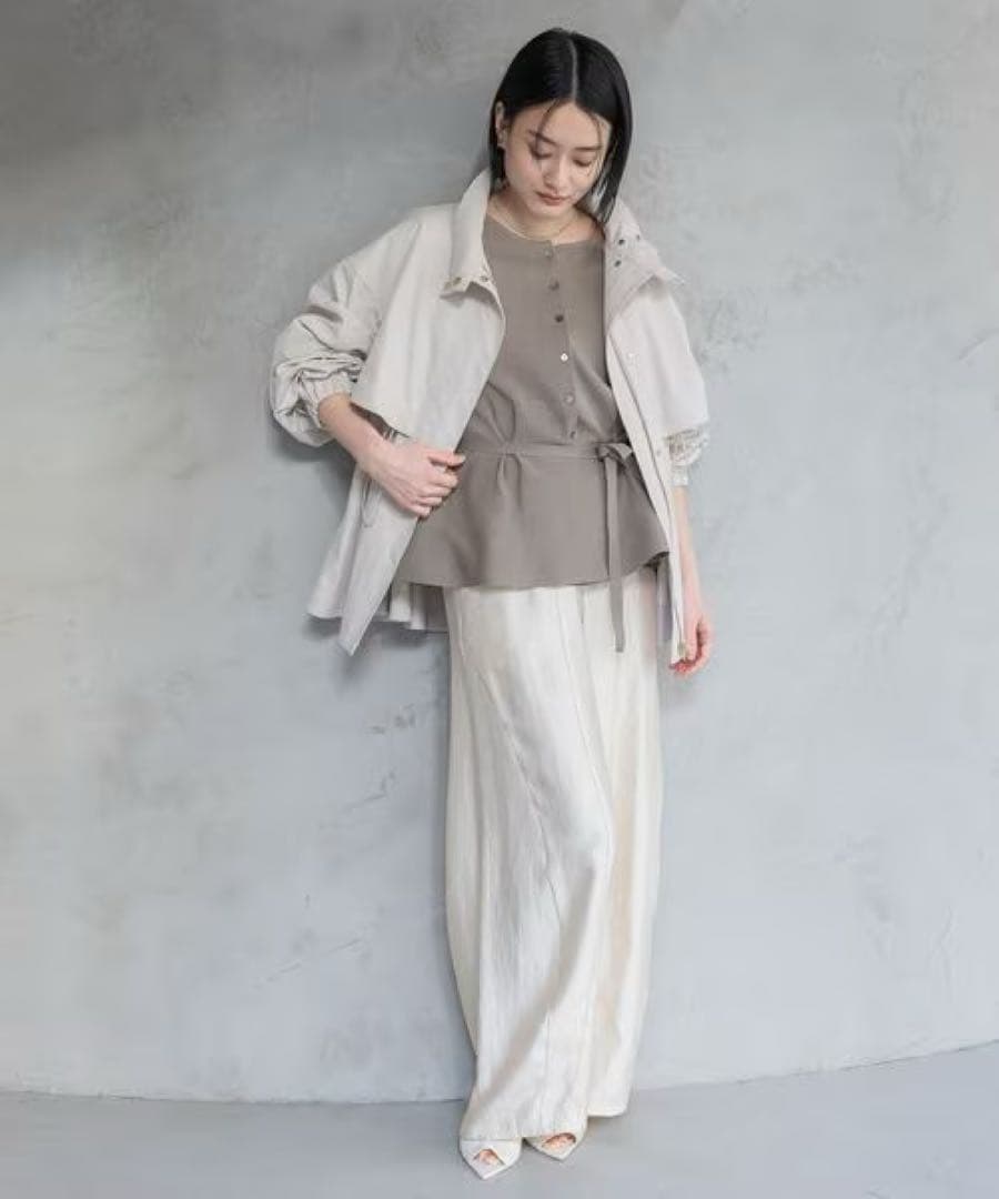 apart by. 【撥水加工付き】スタンドブルゾン　アイボリー