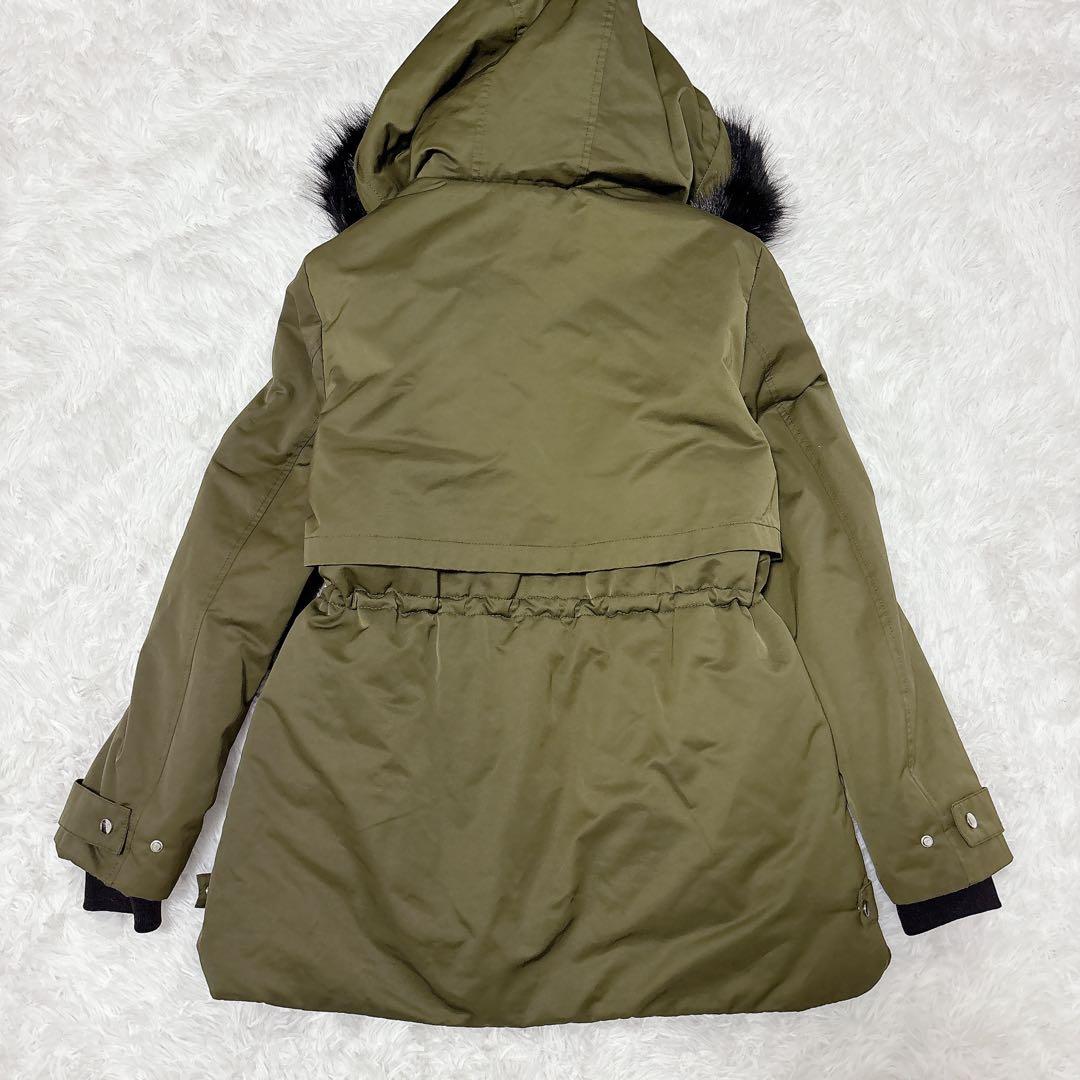 ✨美品✨ZARA TRF ファー付きモッズコート 裏ボア 2way 防寒 カーキ