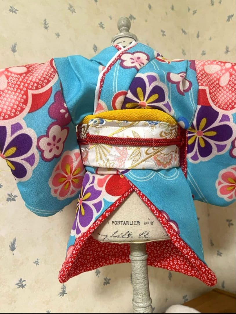 .‎˖٭*花柄水色犬用着物.‎˖٭*