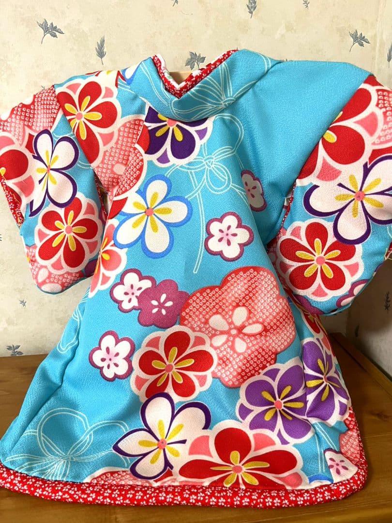 .‎˖٭*花柄水色犬用着物.‎˖٭*