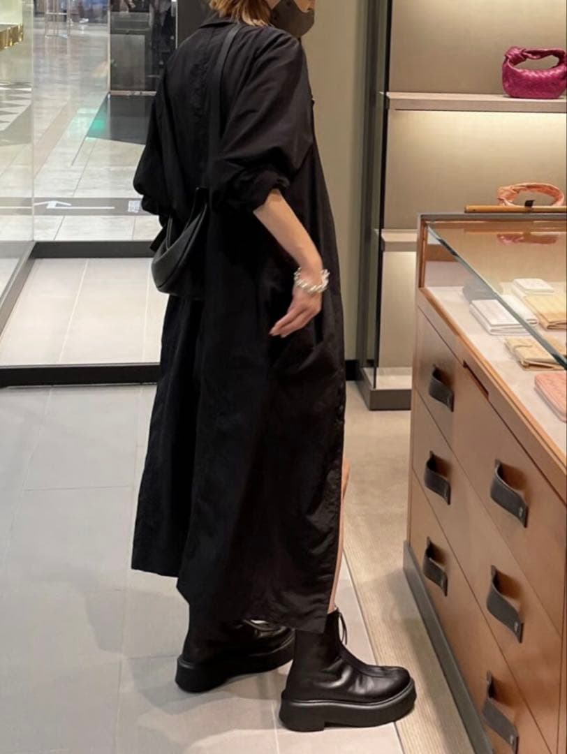 ok.soon オクスン　ライトステンカラーコート　ブラック