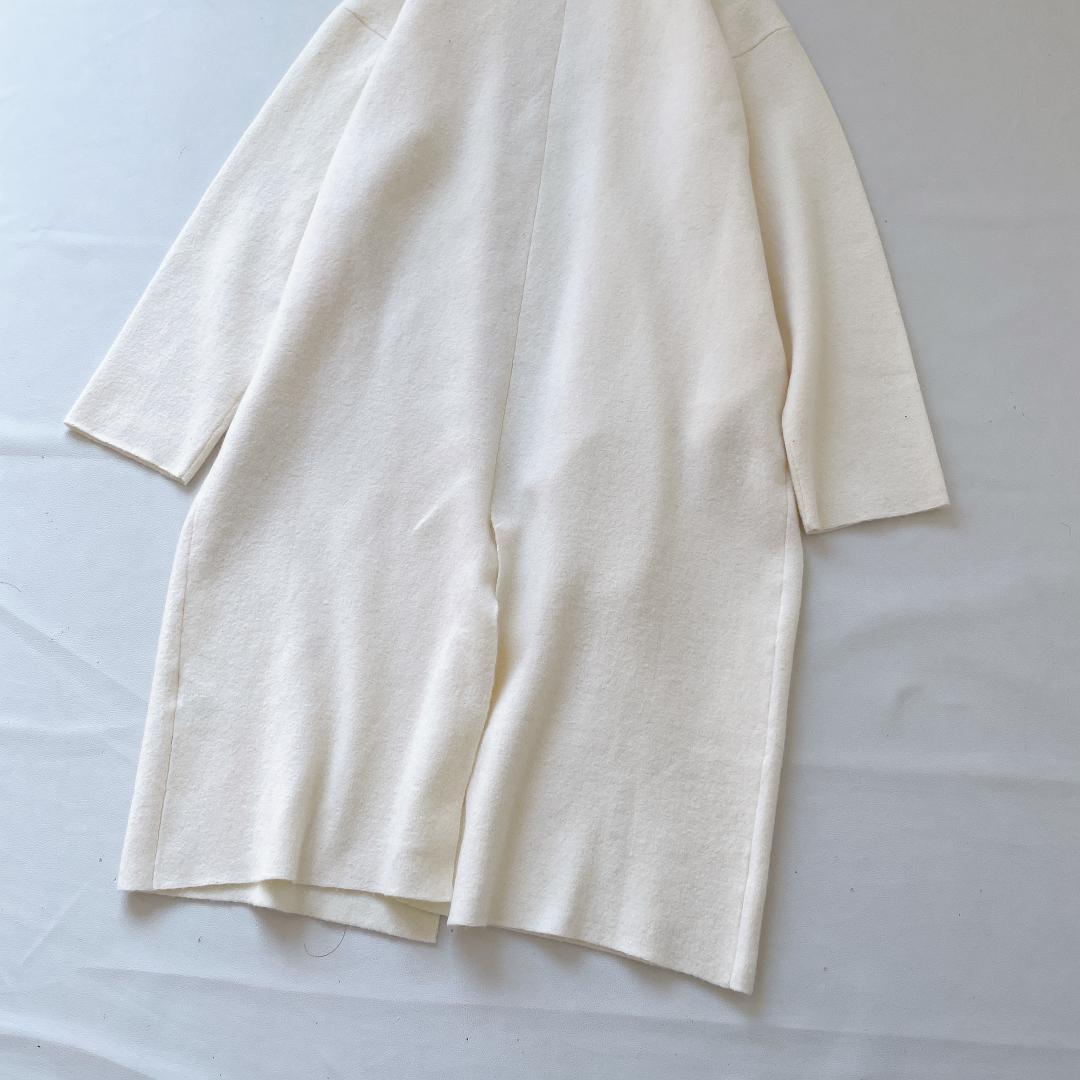 【美品】SHENERY シーナリー 接結ニットガウンコート アイボリー ロング丈