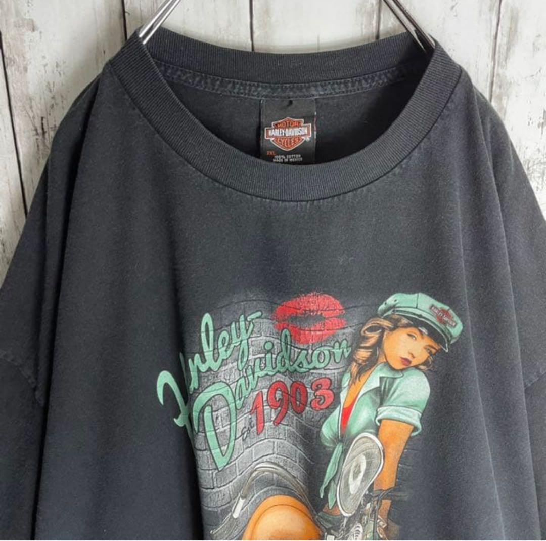 激レア【ハーレーダビッドソン】tシャツ セクシーガール イーグル 3XL 古着