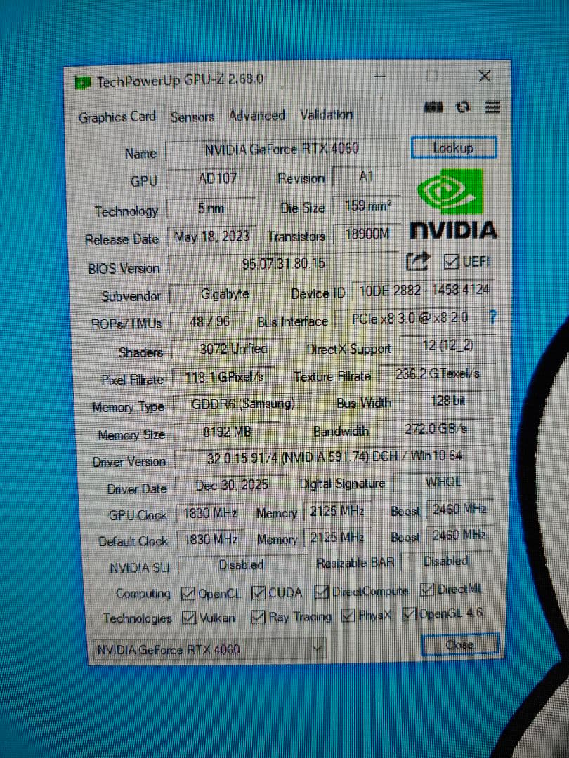 グラフィックボード・グラボ・ビデオカード GeForce RTX 4060 8GB