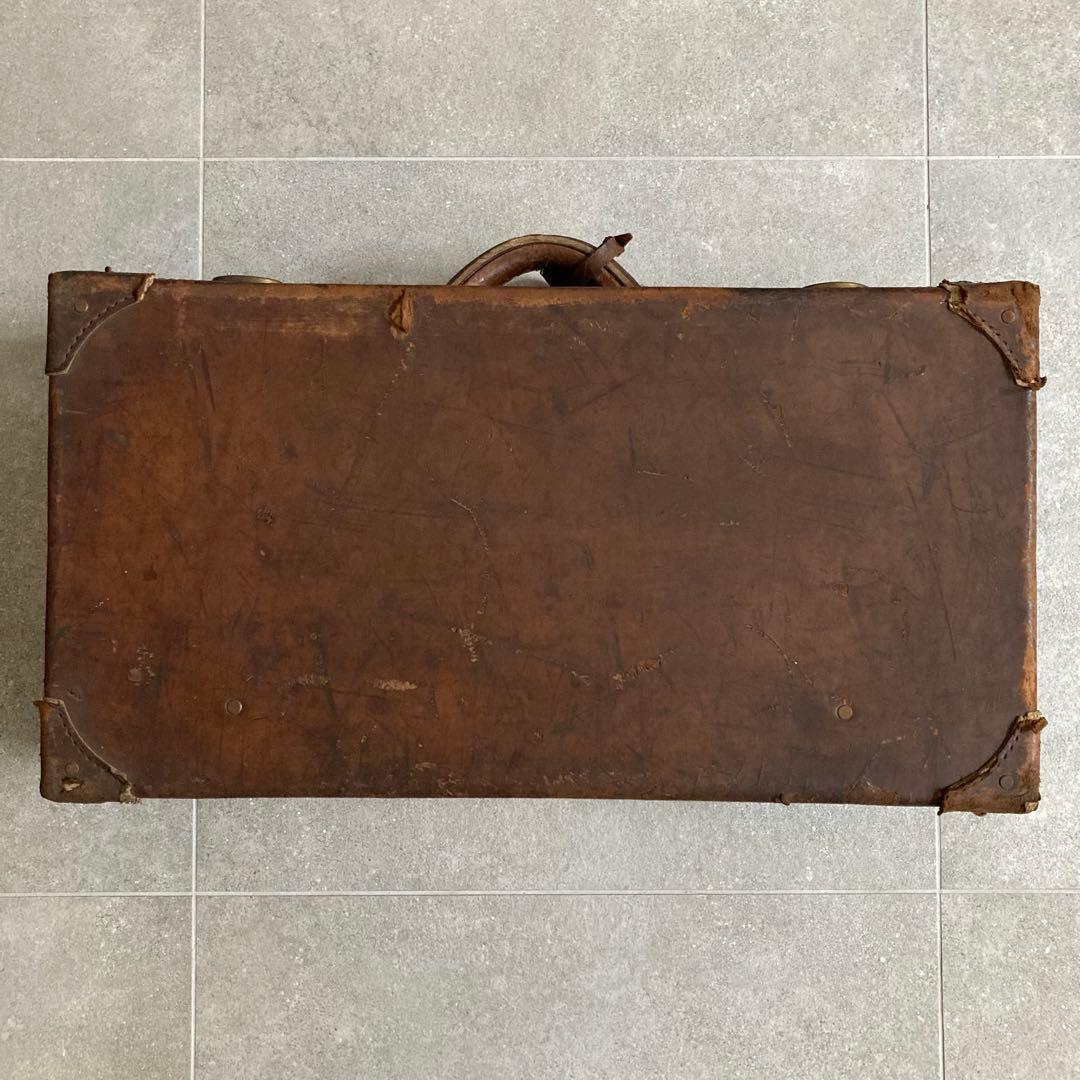 特大 ヴィンテージ レザー トランクケース トランクバッグ 65cm×35cm