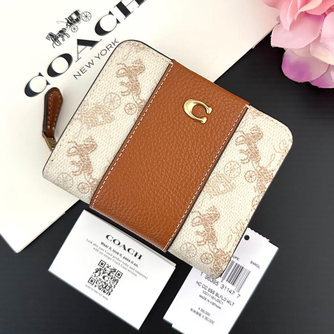 希少！新品 COACH コーチ 折り財布 二つ折り財布 百貨店モデル