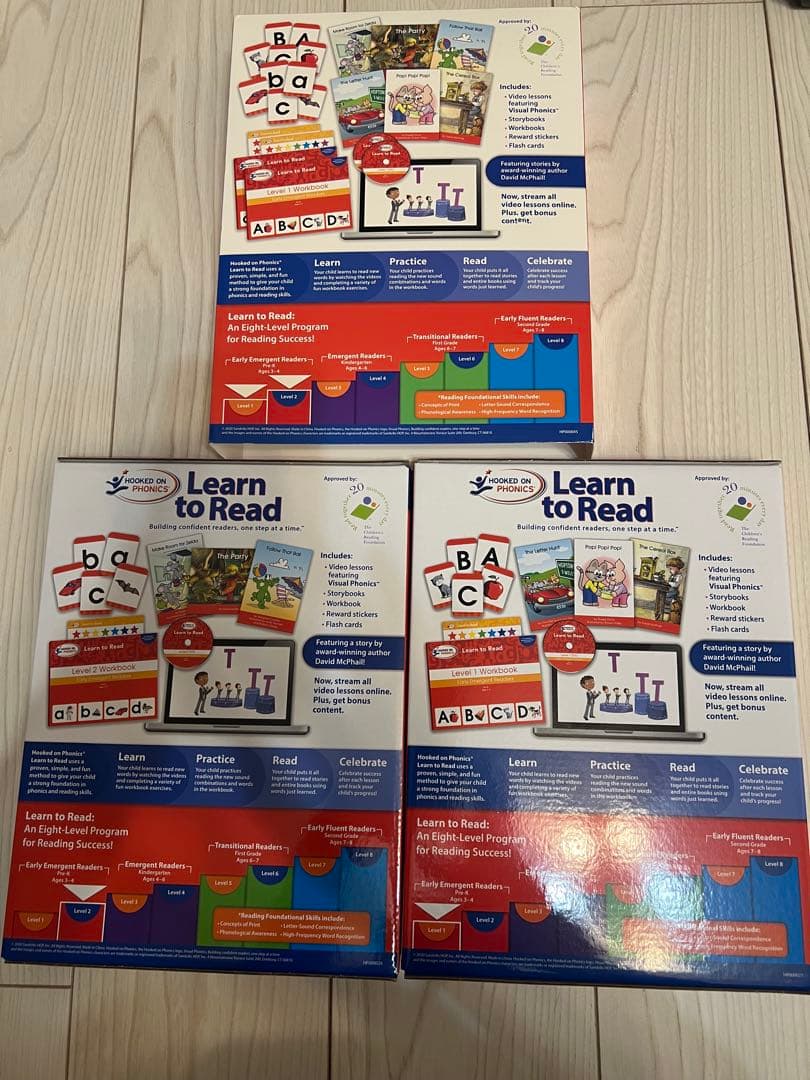 未使用 Hooked on Phonics Learn to Read 1&2