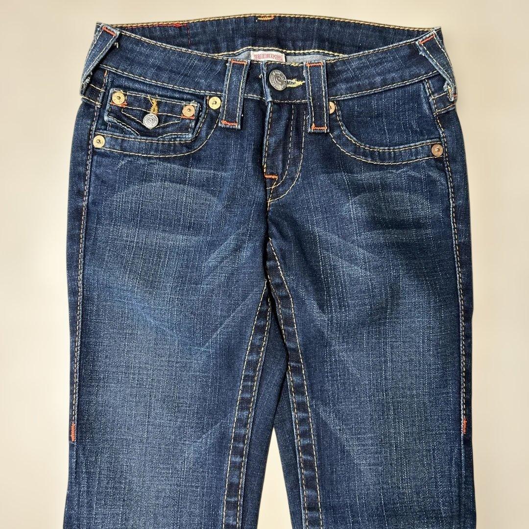 美品 トゥルーレリジョン JOEY フレア ブーツカット 太スティッチ W23