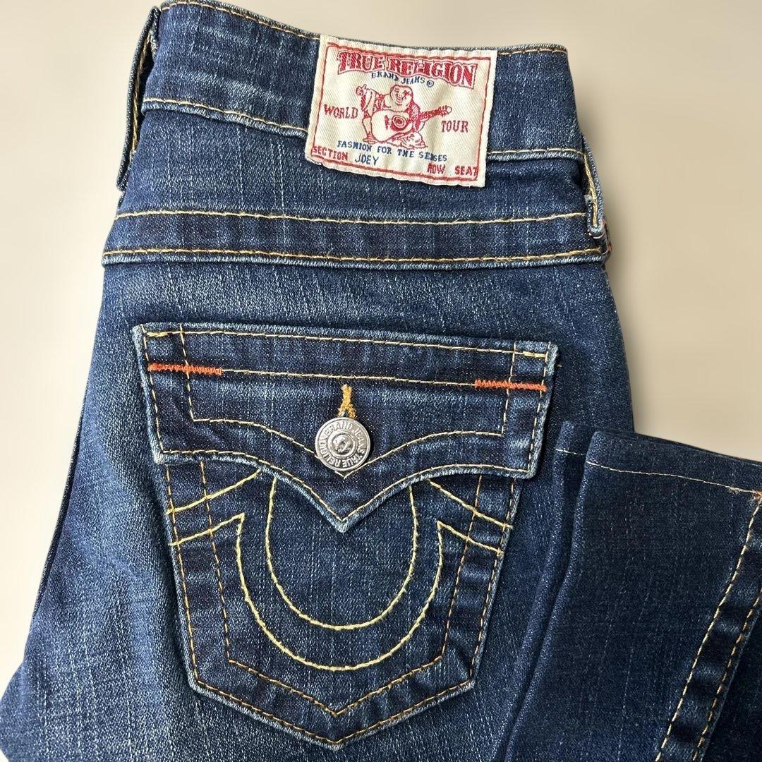 美品 トゥルーレリジョン JOEY フレア ブーツカット 太スティッチ W23