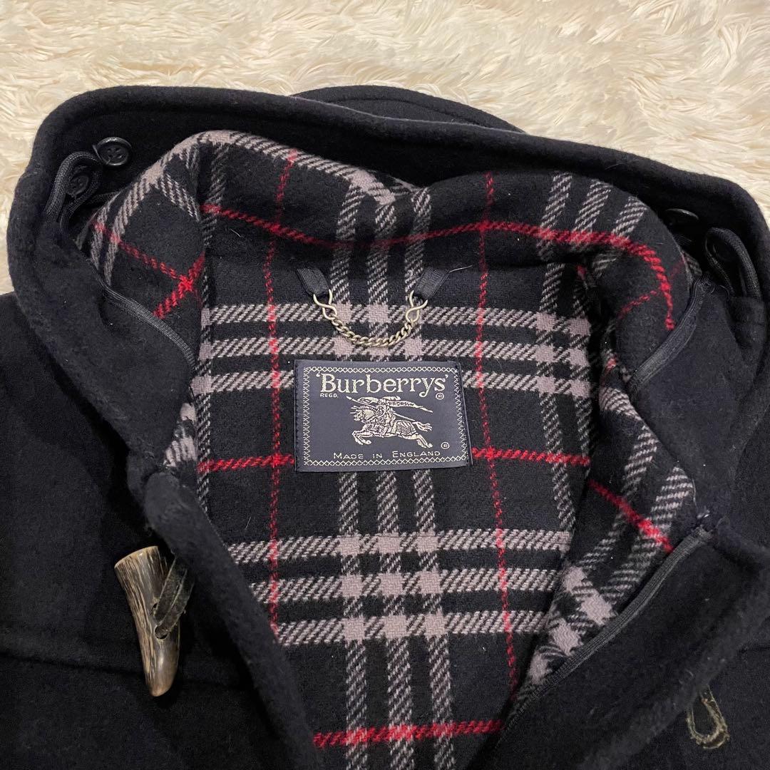 BURBERRYS ダッフルコート ネイビー ノバチェック ウール 英国製