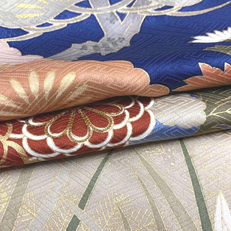 601z21〇人気色！ 古典柄 振袖 紺色 地紋 金彩 金駒刺繍〇成人式 結婚式