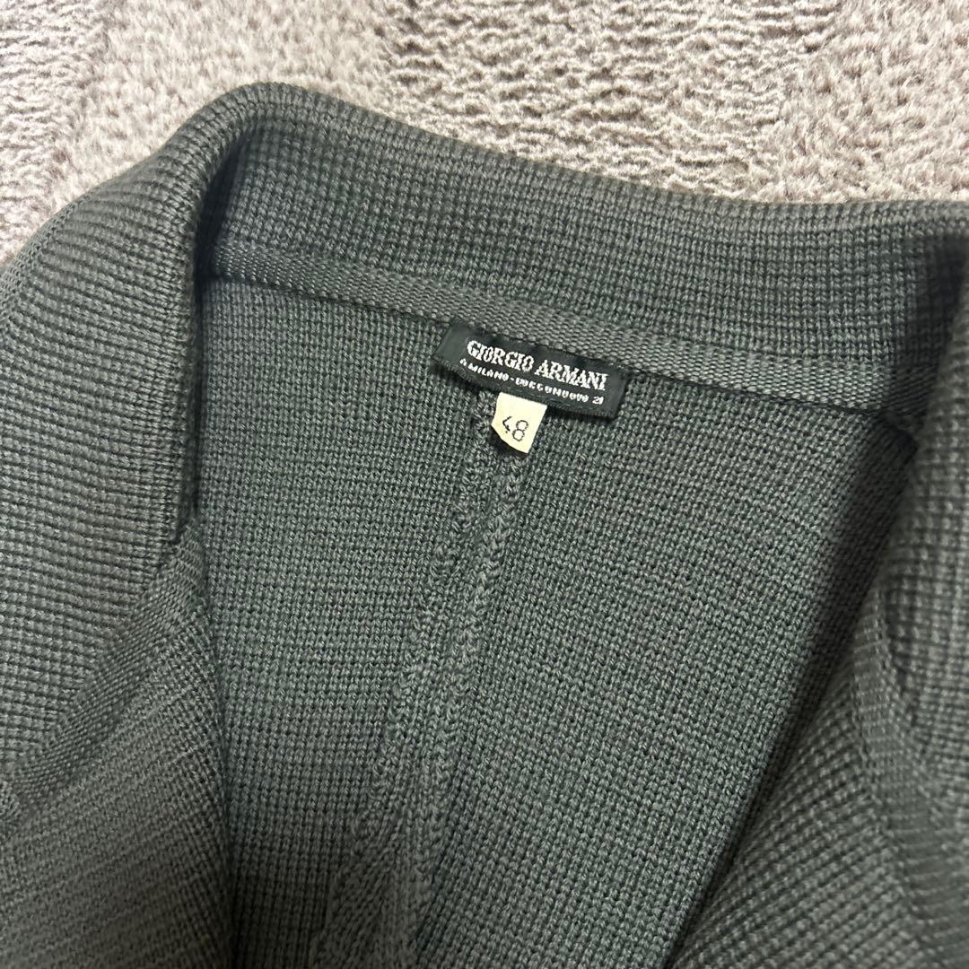 アルマーニ黒ラベル アンコンジャージ素材ニットジャケット90s ARMANI