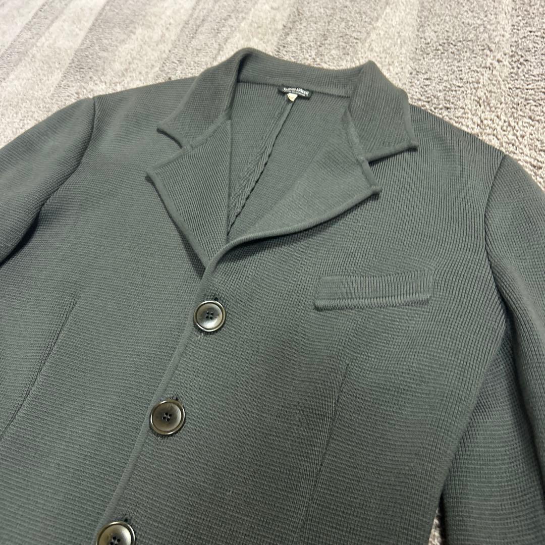アルマーニ黒ラベル アンコンジャージ素材ニットジャケット90s ARMANI