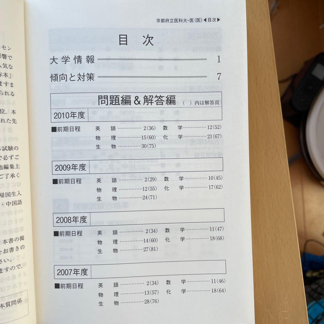 【38年分】京都府立医科大学 医学部 赤本7冊セット（1987年〜2025年度）