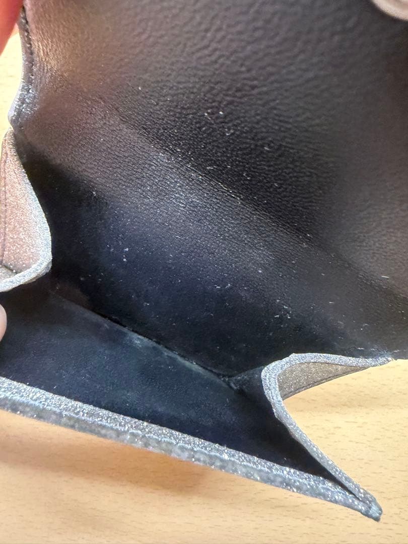 BALENCIAGA グレー 三つ折り財布 ラメ