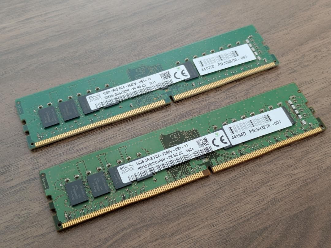 SKHynix製　PC4−2666　32GB (16GB-2枚)　メモリ