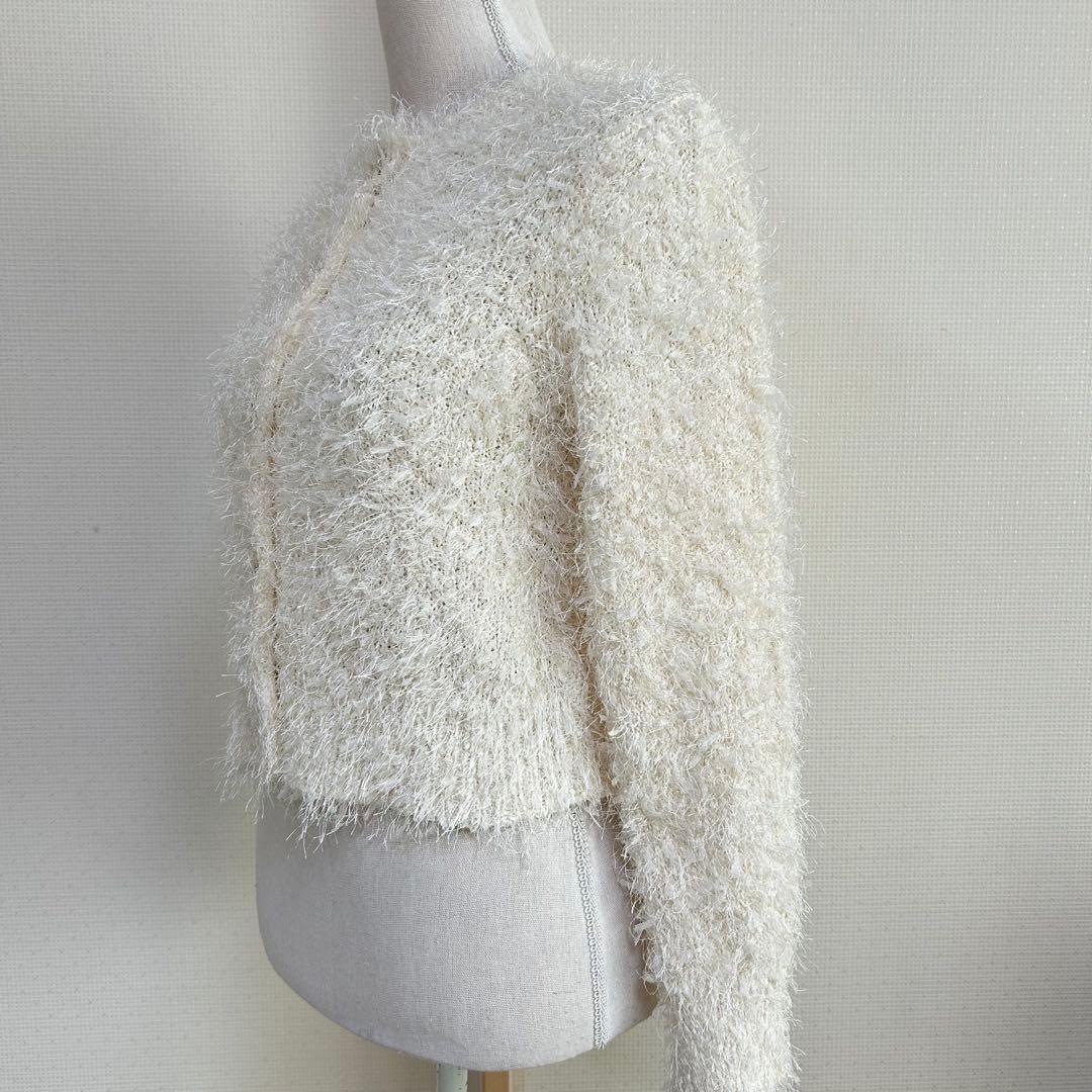 【美品】洗える♡mystrada フェザーカーディガン オフホワイト38