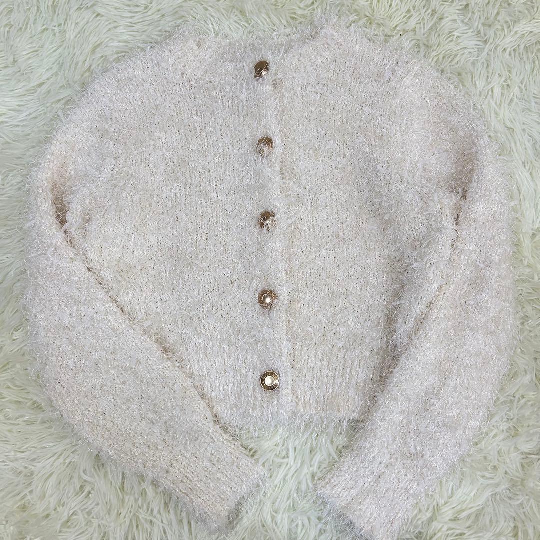 【美品】洗える♡mystrada フェザーカーディガン オフホワイト38