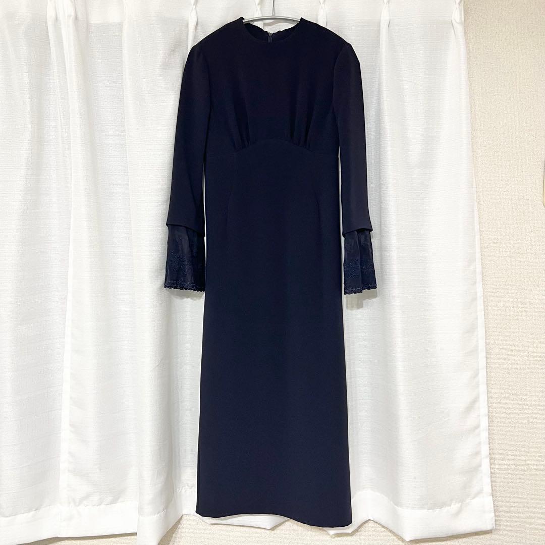 Mame Kurogouchi I-Line Dress ネイビー 25FW