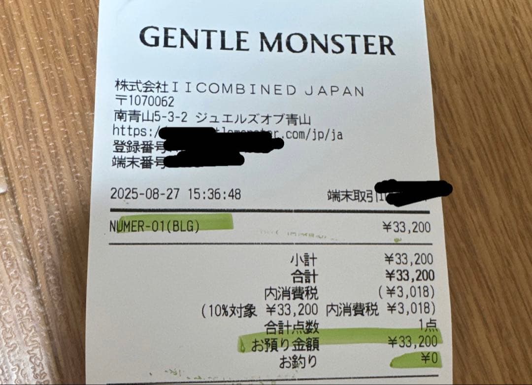 Gentle Monster ジェントルモンスター Numer 01(BLG)