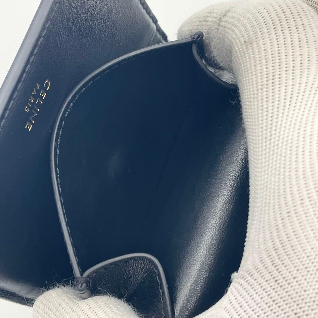【未使用級】セリーヌ セーズ スモールトリフォールドウォレット 三つ折り財布 黒