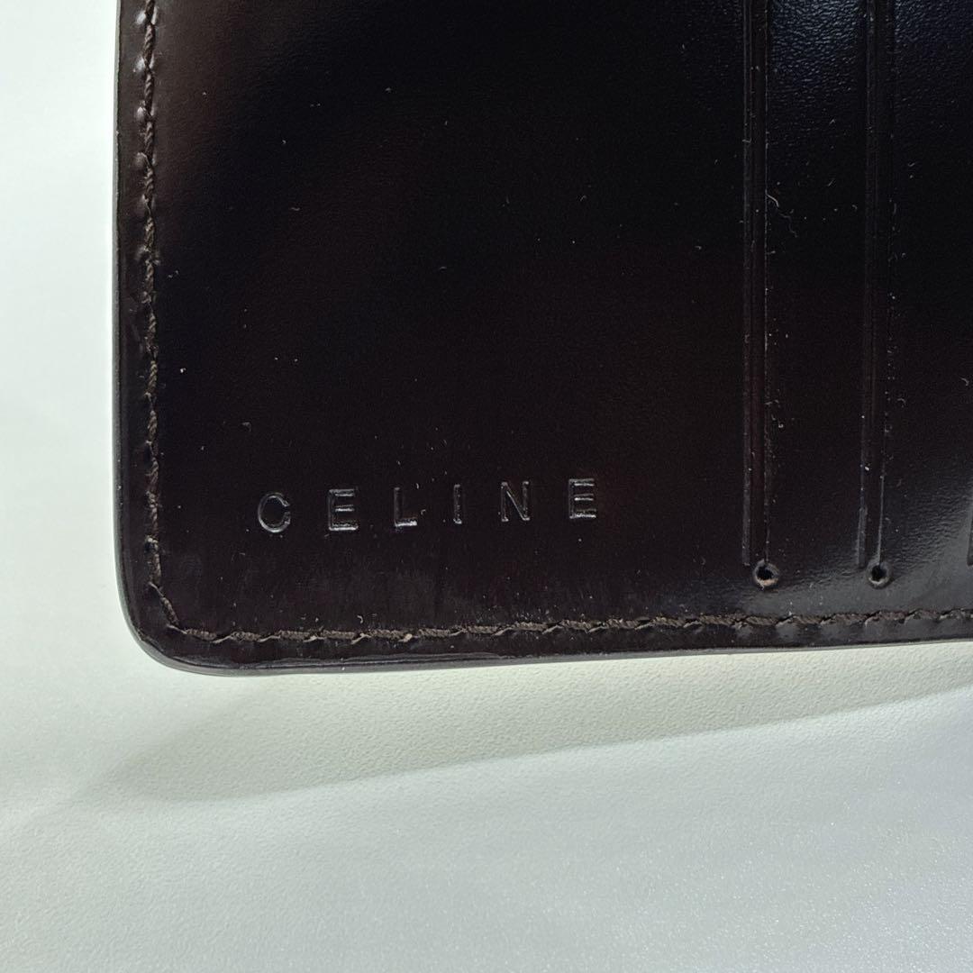 希少・美品⭐️CELINE セリーヌ　二つ折り財布　トリオンフ　クロコ　Wホック