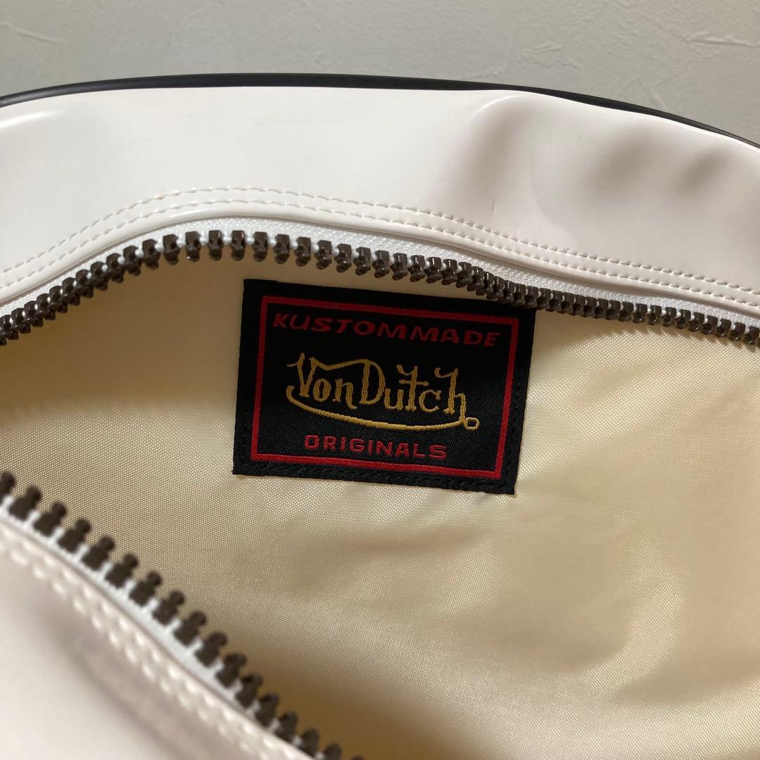 Von Dutchボンダッチ　エナメル　ボストンバック　ホワイト
