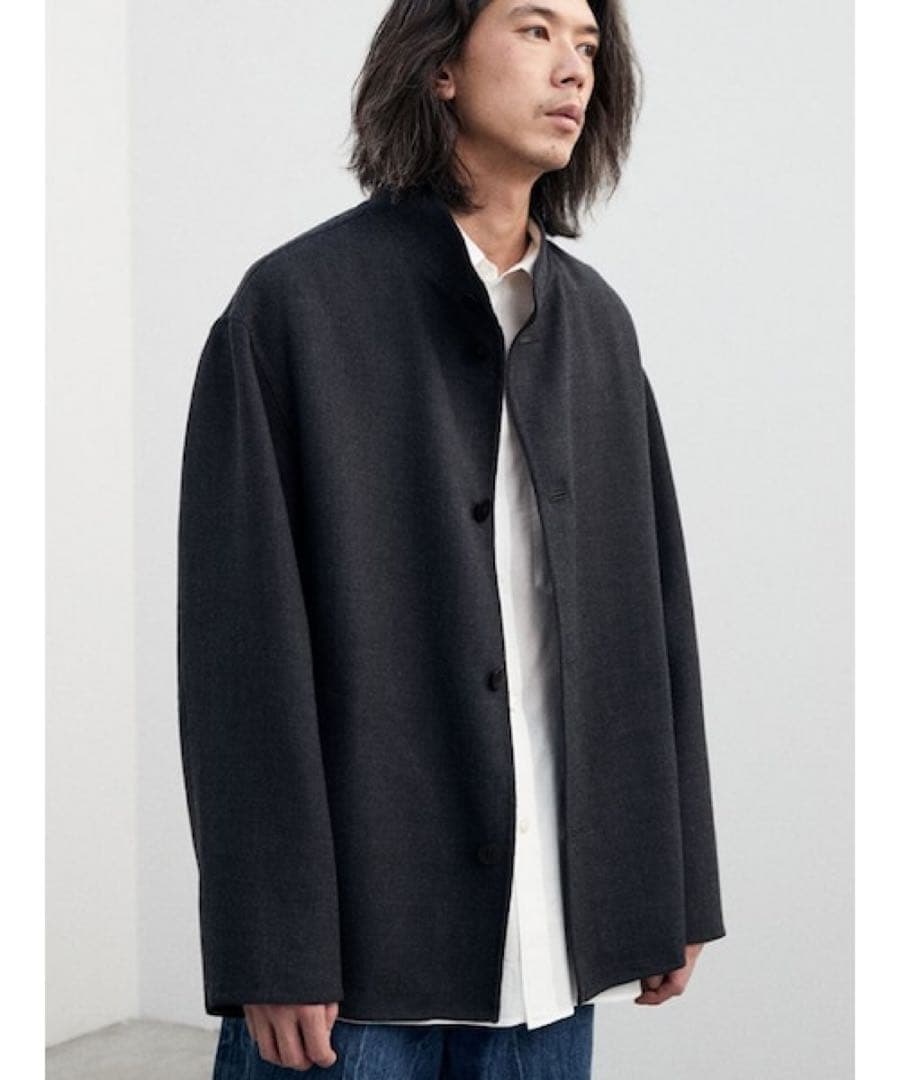 ジャケット・アウター LIDNM WOOL MILLED REVER BLOUSON
