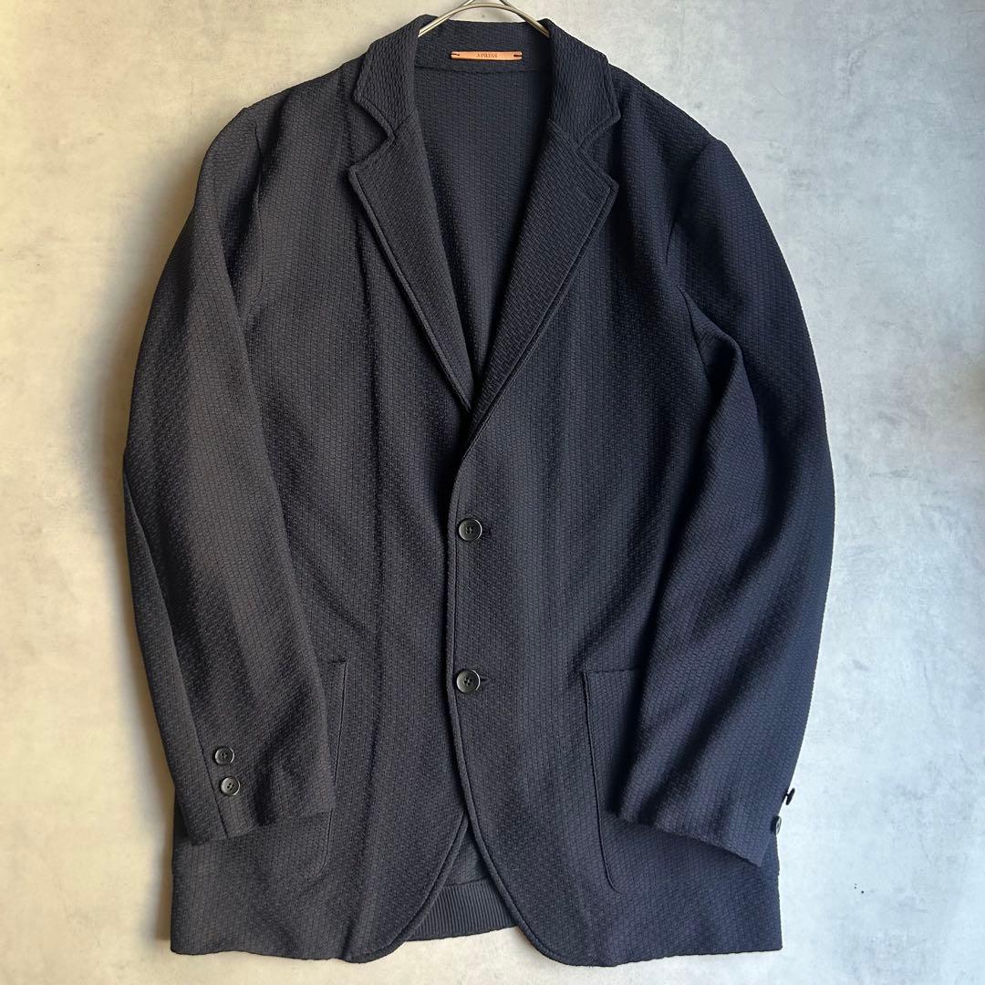 美品 ジェイプレス バケット編みニットジャケット シングル 2B レザータグ