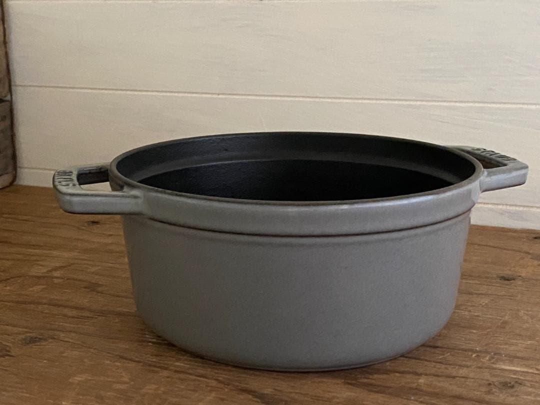 STAUB 18cm 両手鍋 アニマルノブ チキン グレー