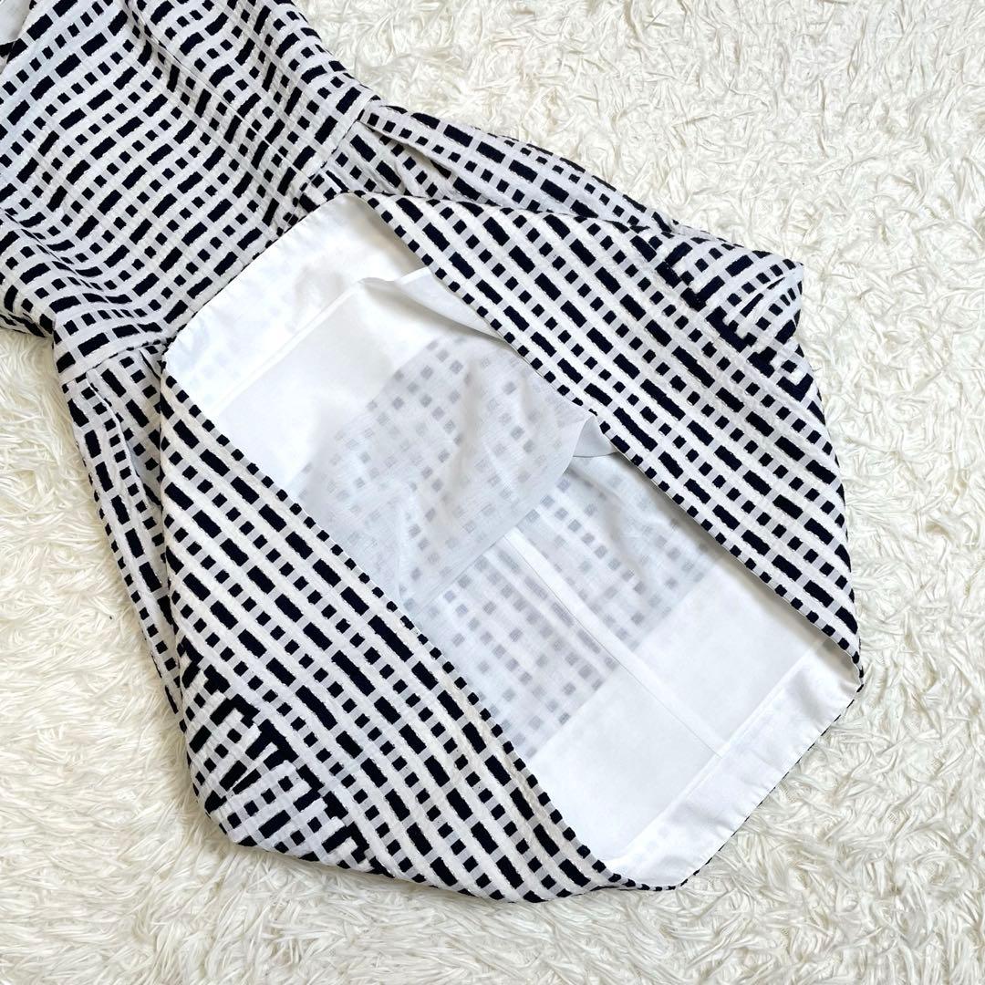 美品✨️ ルネ ひざ丈ワンピース チェック ホワイト34