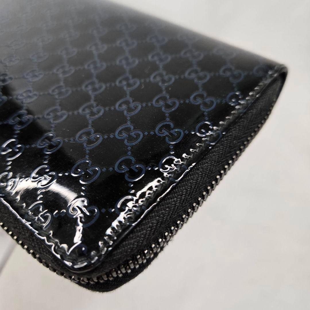 極美品箱つき GUCCI マイクロシマ ラウンドファスナー 長財布