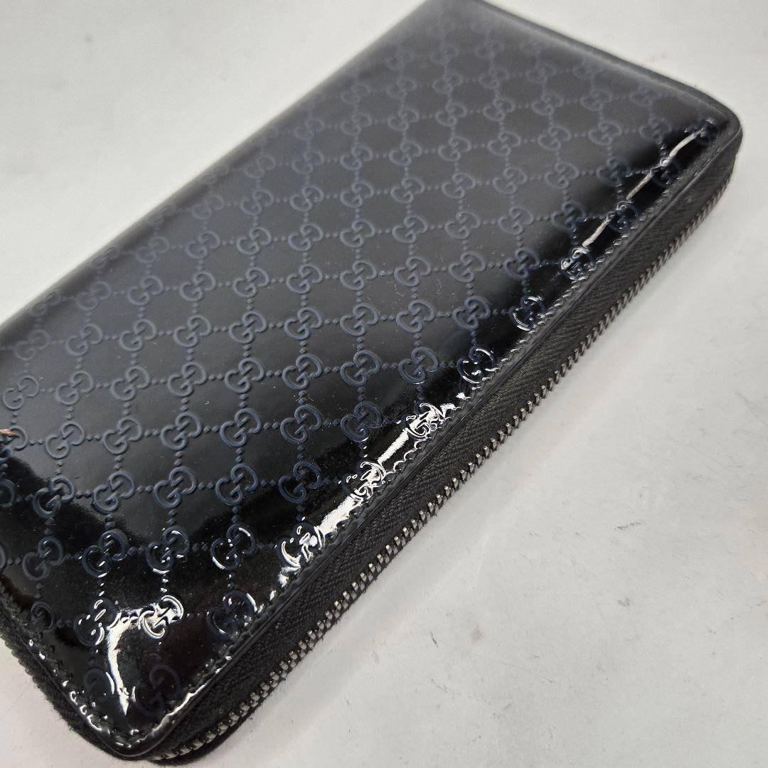 極美品箱つき GUCCI マイクロシマ ラウンドファスナー 長財布