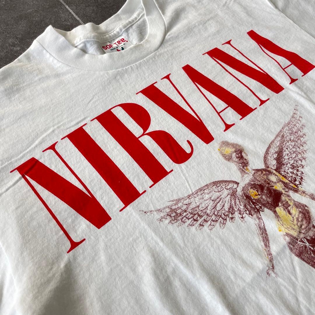 NIRVANA カートコバーン ニルヴァーナ IN UTERO Tシャツ 白 赤