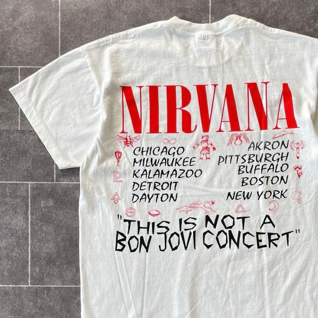 NIRVANA カートコバーン ニルヴァーナ IN UTERO Tシャツ 白 赤