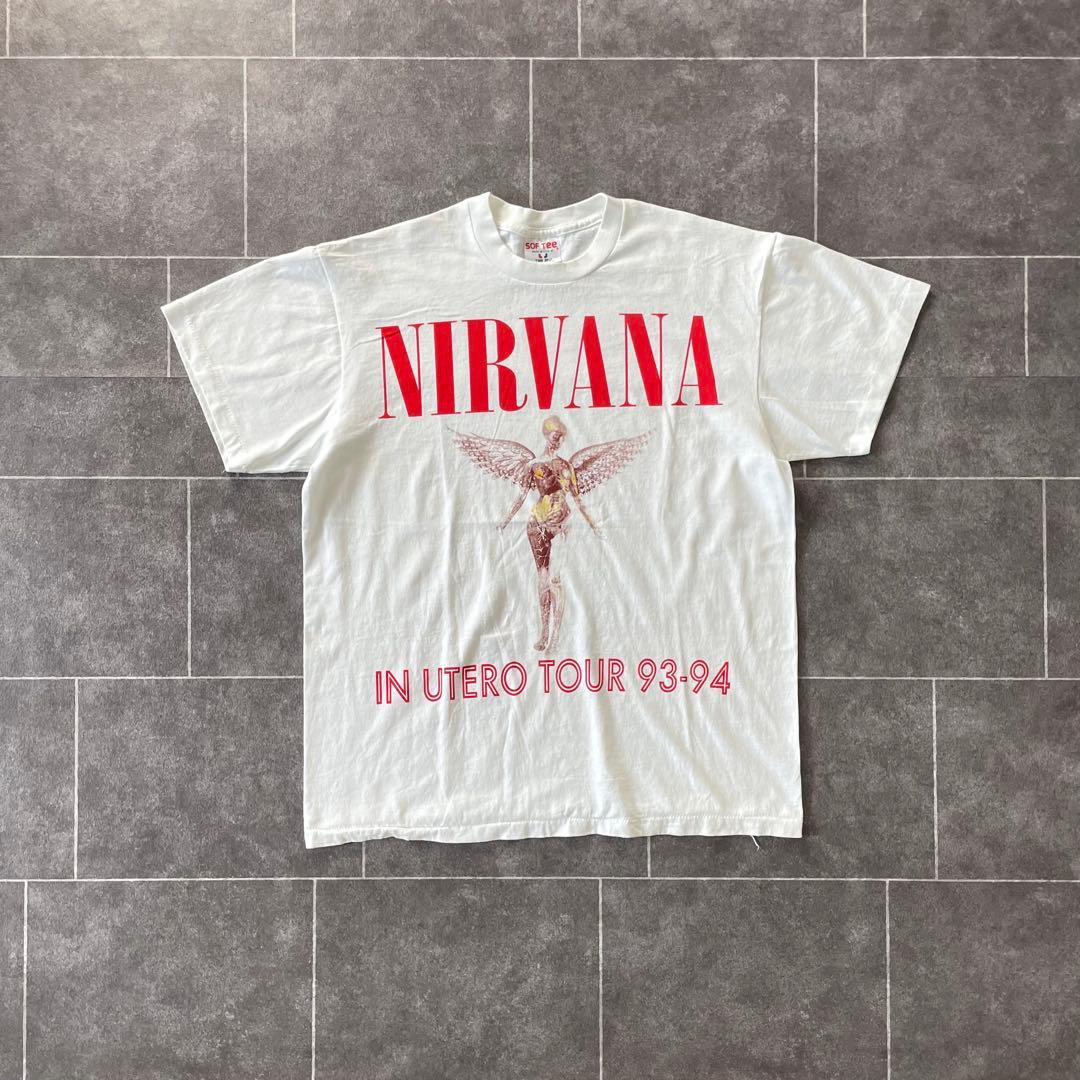 NIRVANA カートコバーン ニルヴァーナ IN UTERO Tシャツ 白 赤
