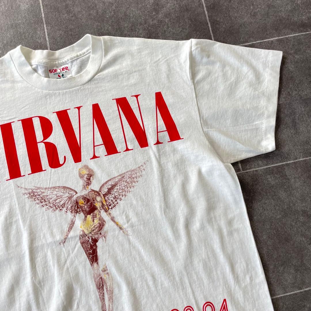 NIRVANA カートコバーン ニルヴァーナ IN UTERO Tシャツ 白 赤