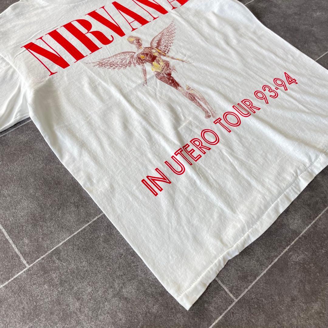NIRVANA カートコバーン ニルヴァーナ IN UTERO Tシャツ 白 赤