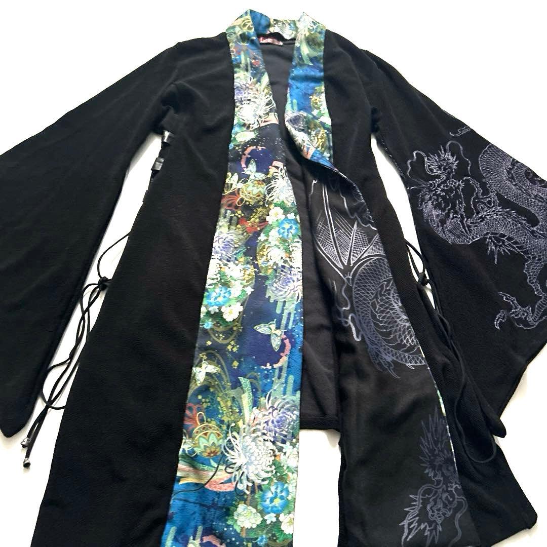 Quite Frash着物ロングカーディガン和柄和風コスプレ花魁フレア袖