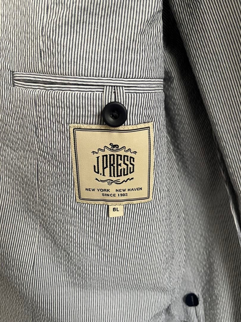 J.PRESS PLUS ポリエステルコットンリネンサッカージャケット