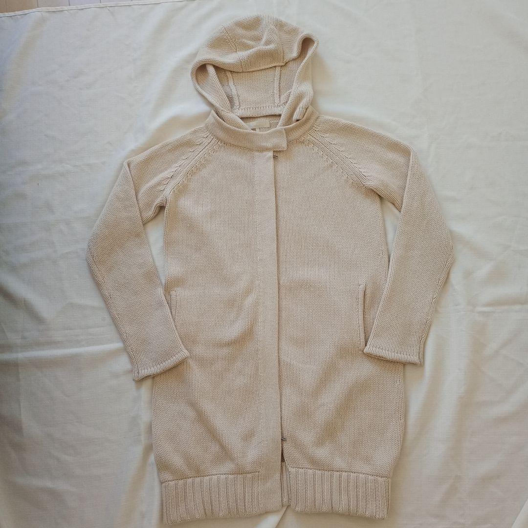 S.MaxMara フード付きベージュロングコート　ニットロングカーデガン