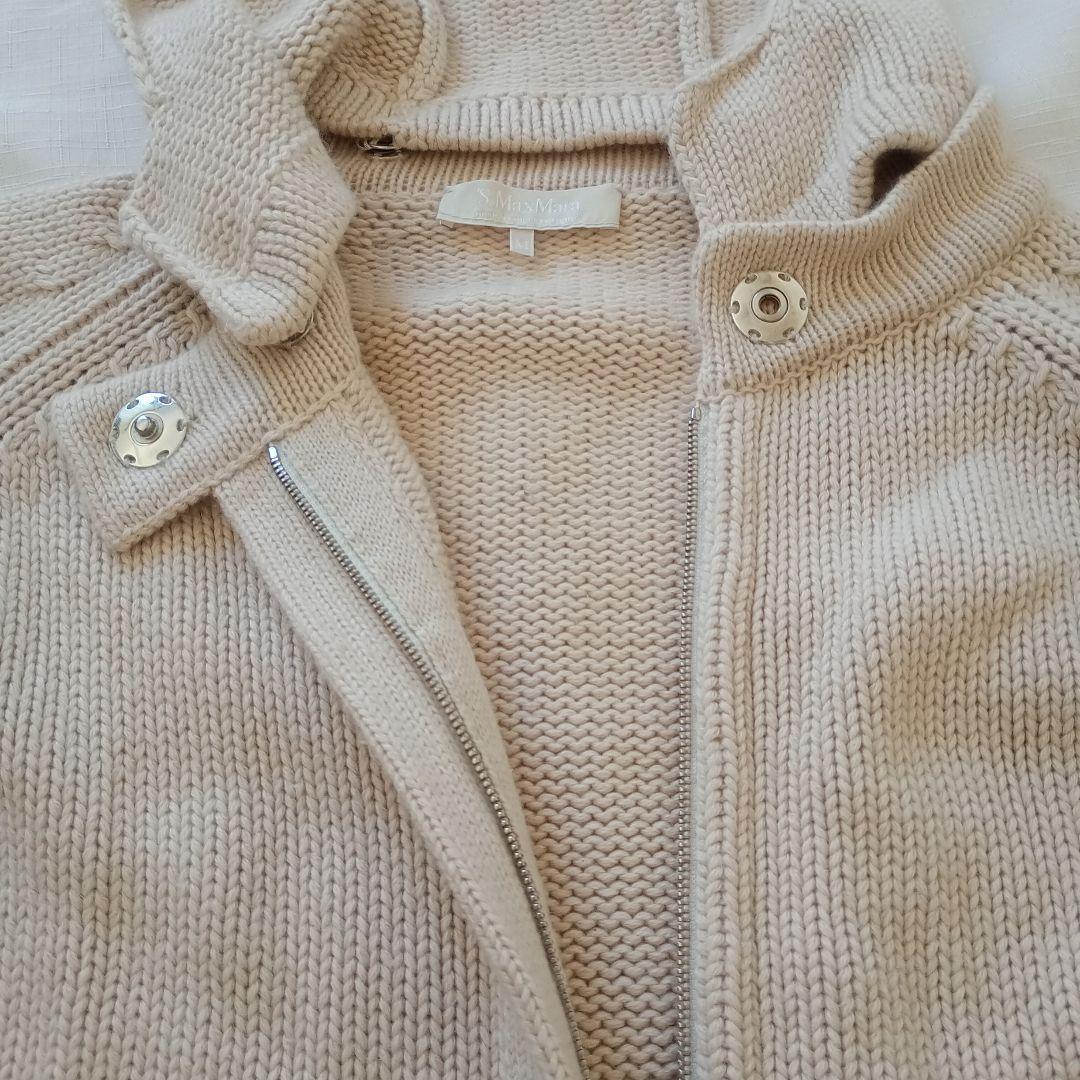 S.MaxMara フード付きベージュロングコート　ニットロングカーデガン