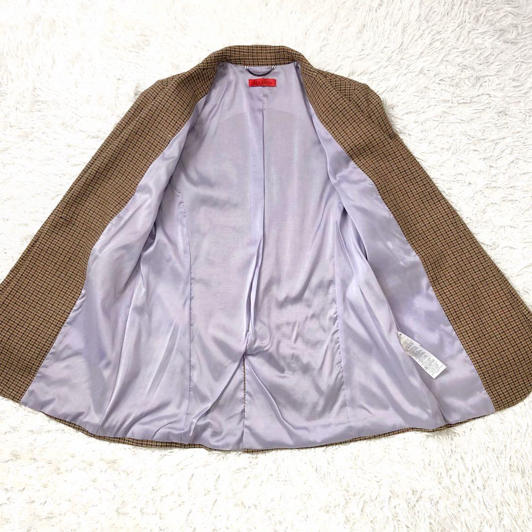 たみ 美品✨MAX&CO. チェック柄テーラードジャケット 総裏 46
