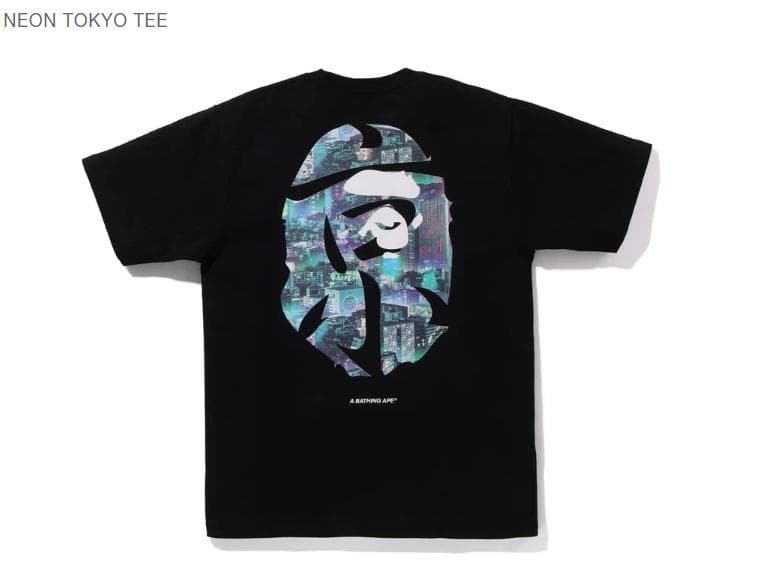 トップス A BATHING APE MEN NEON TOKYO TEE size L