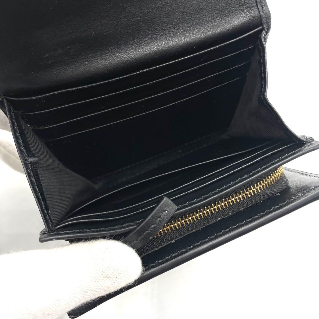 極美品● グッチ 折り財布 二つ折り GG マトラッセ ブラック レザー