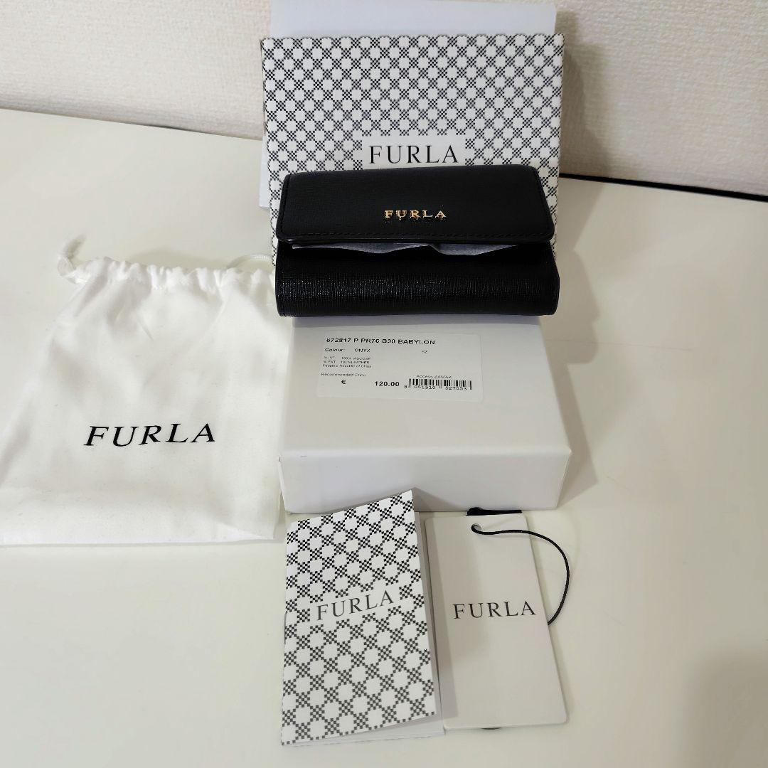 FURLA Babylon フルラバビロン レザー三つ折り財布 ONYXカラー