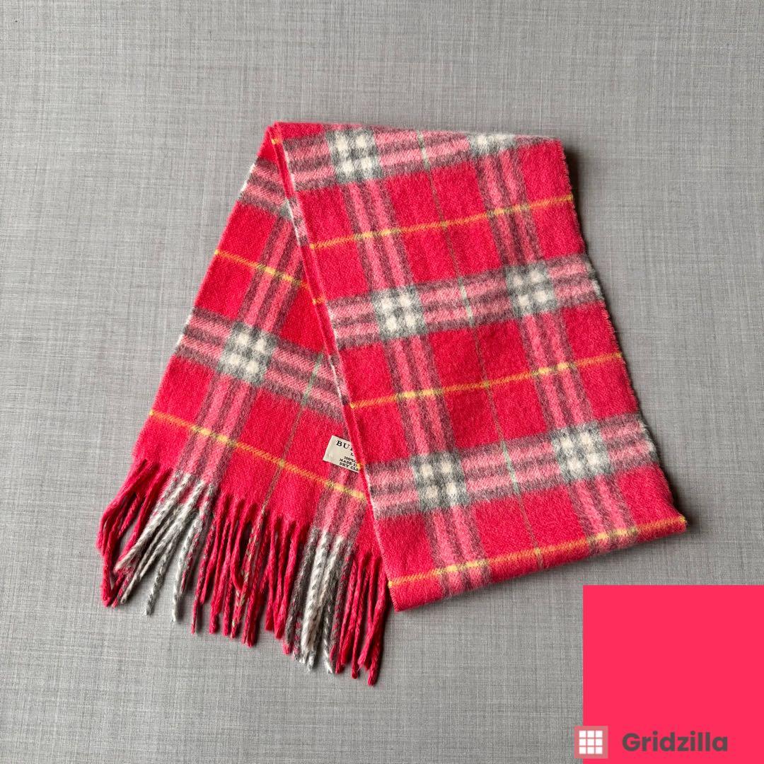 極美品 BURBERRY LONDON イングランド製 カシミヤマフラー ピンク