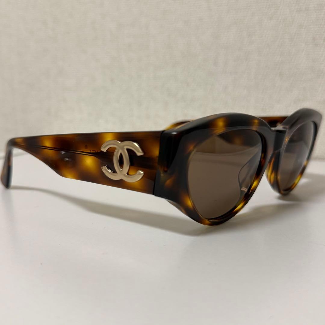 CHANEL 01451 91235 べっ甲調 サングラス メガネ ロゴ入り